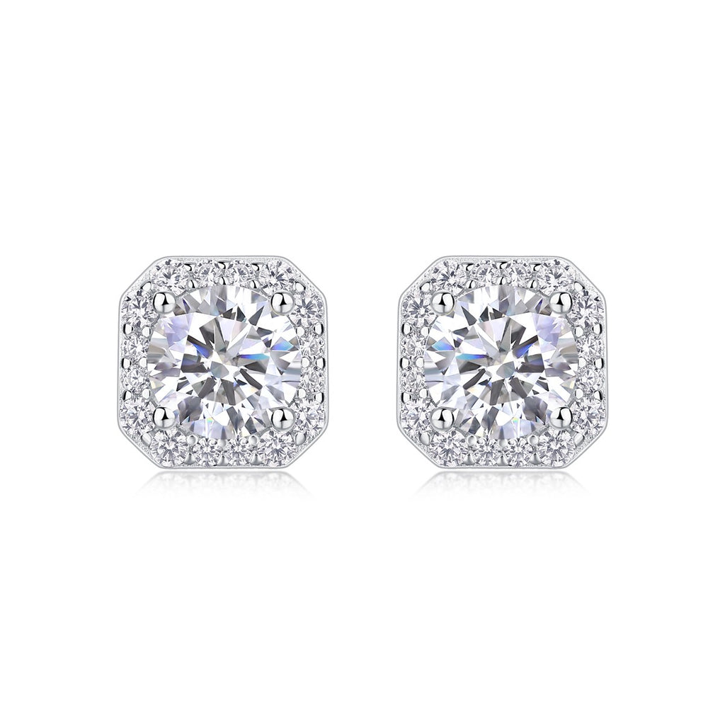 The Rose In The Heart - Earrings Set With 1-carat Top-quality Moissanite S925, S