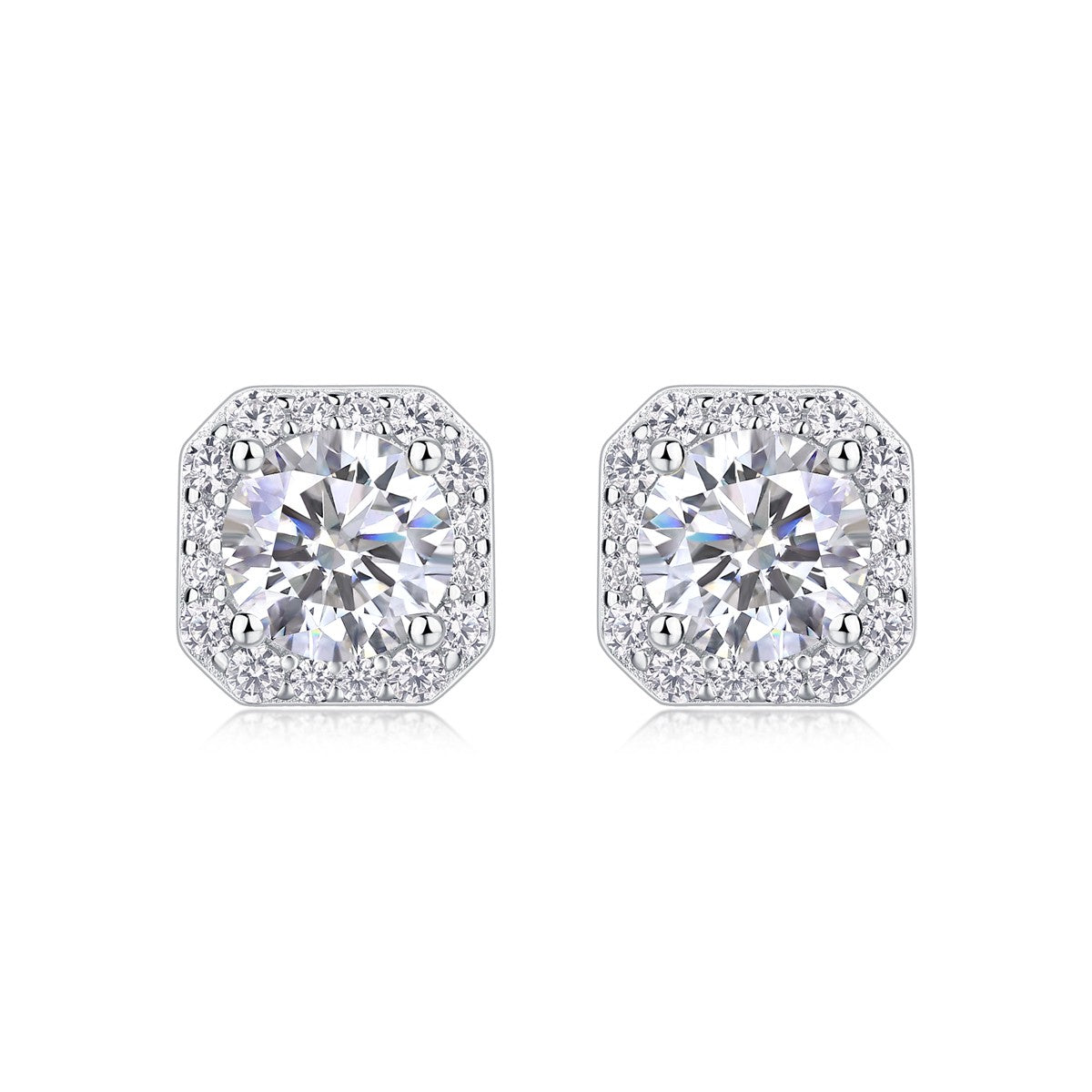 The Rose In The Heart - Earrings Set With 1-carat Top-quality Moissanite S925, S