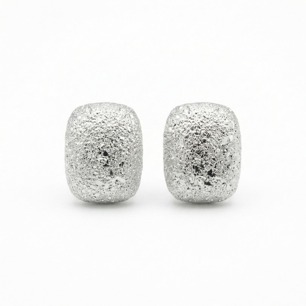 925 Sterling Silver Stardust Stud Earrings | Frosted Cushion Earrings | Aus Sell