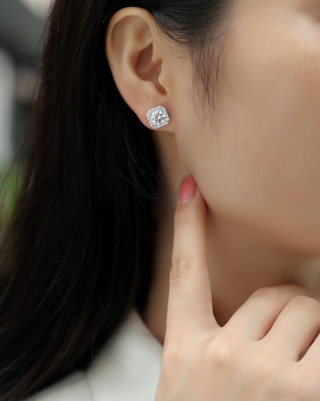 The Rose In The Heart - Earrings Set With 1-carat Top-quality Moissanite S925, S
