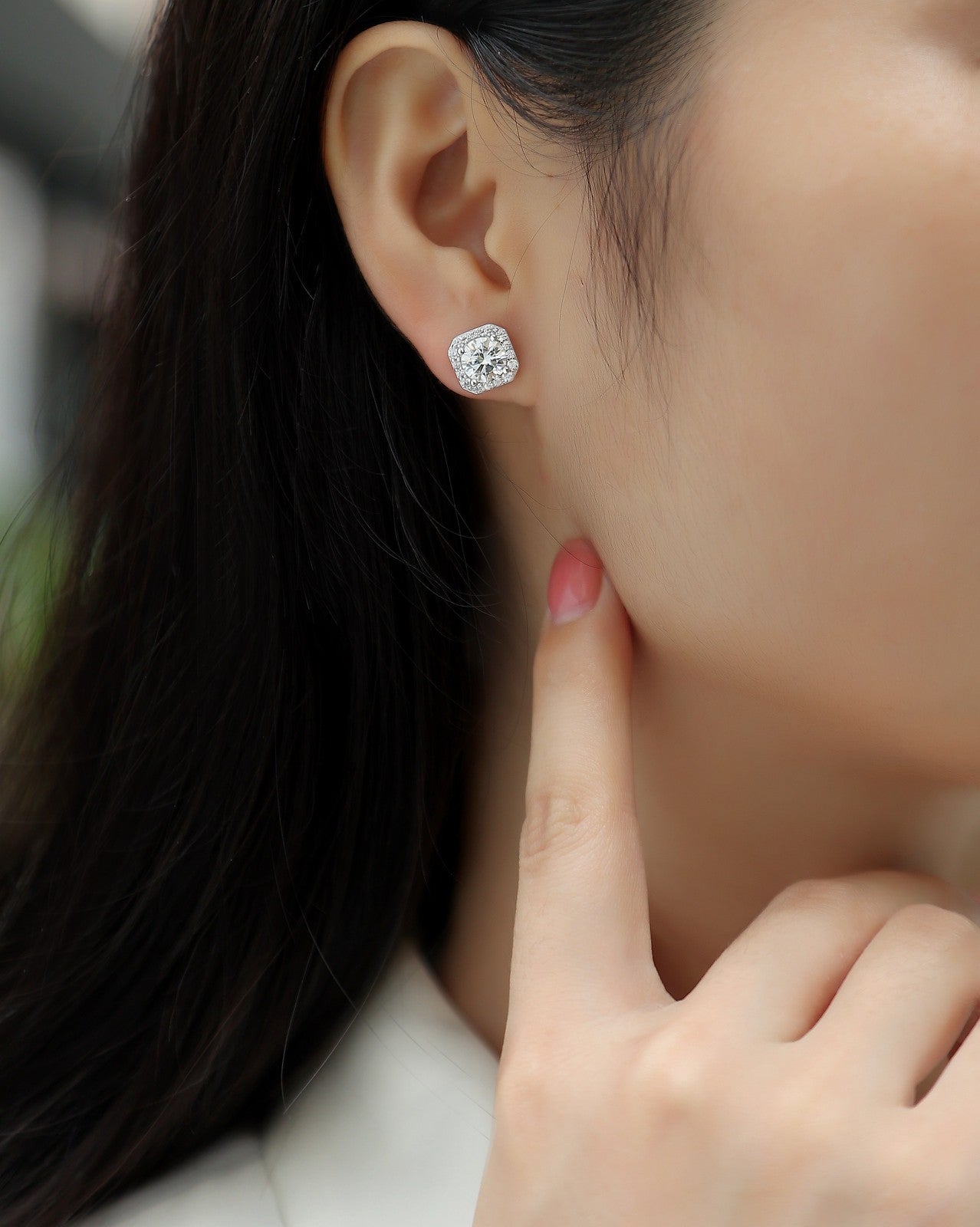 The Rose In The Heart - Earrings Set With 1-carat Top-quality Moissanite S925, S