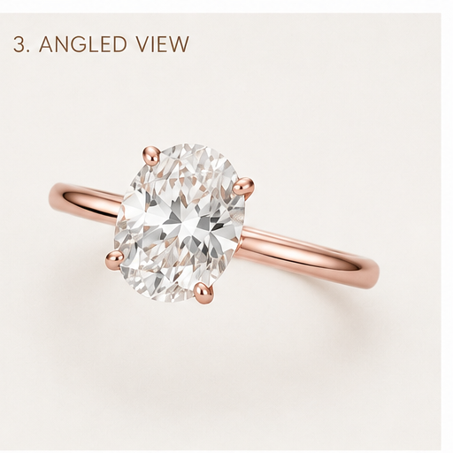 Solitaire Diamond Ring 14k Gold Lab Grown 2 Ct Oval Cut F VS1 Classic,IGI