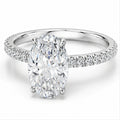 2 Carat Oval Lab-Grown Diamond Engagement Ring, Hidden Halo, 14K White Gold, IGI