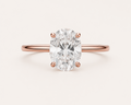 Solitaire Diamond Ring 14k Gold Lab Grown 2 Ct Oval Cut F VS1 Classic,IGI