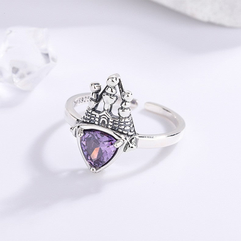 Geometric 925 Sterling Silver Geometric Adjustable Ring for Women