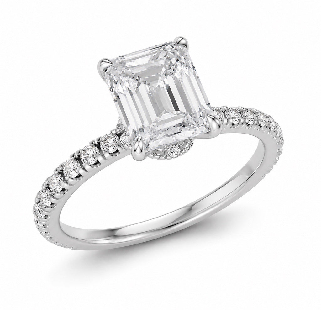 2 Carat Oval Emeral Lab-Grown Diamond Engagement Ring, 14K Gold, IGI