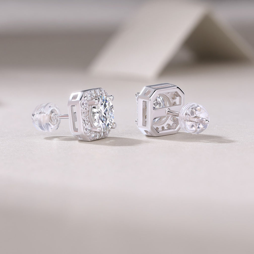 The Rose In The Heart - Earrings Set With 1-carat Top-quality Moissanite S925, S