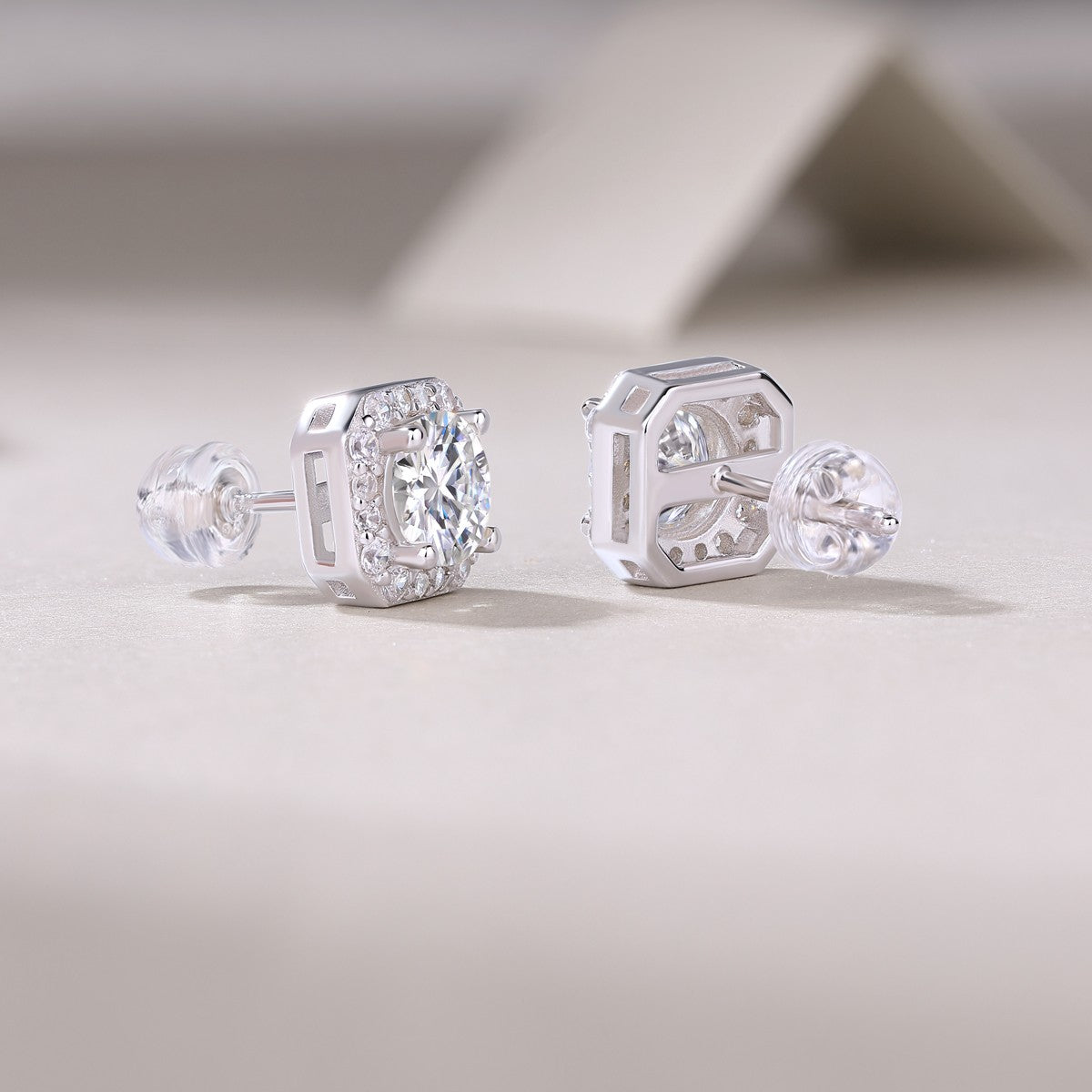 The Rose In The Heart - Earrings Set With 1-carat Top-quality Moissanite S925, S