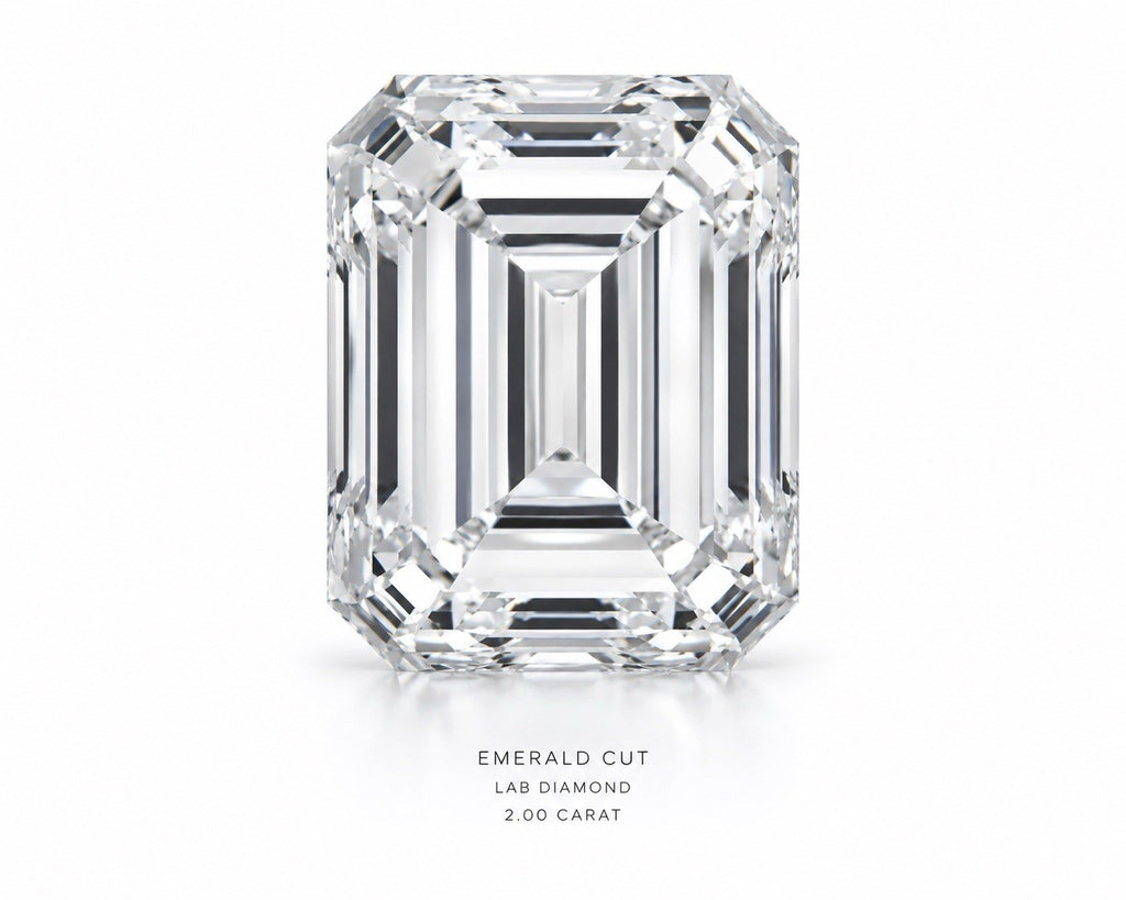 2 Carat Oval Emeral Lab-Grown Diamond Engagement Ring, 14K Gold, IGI