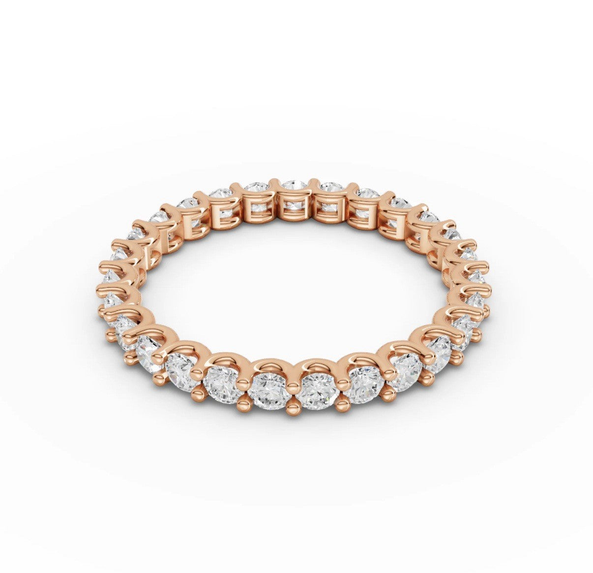 0.70 Ct Round Eternity Ring 14ct, Lab Grown Diamond IGI, Rose, White or Gold