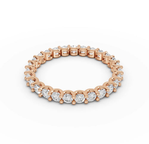 0.70 Ct Round Eternity Ring 14ct, Lab Grown Diamond IGI, Rose, White or Gold