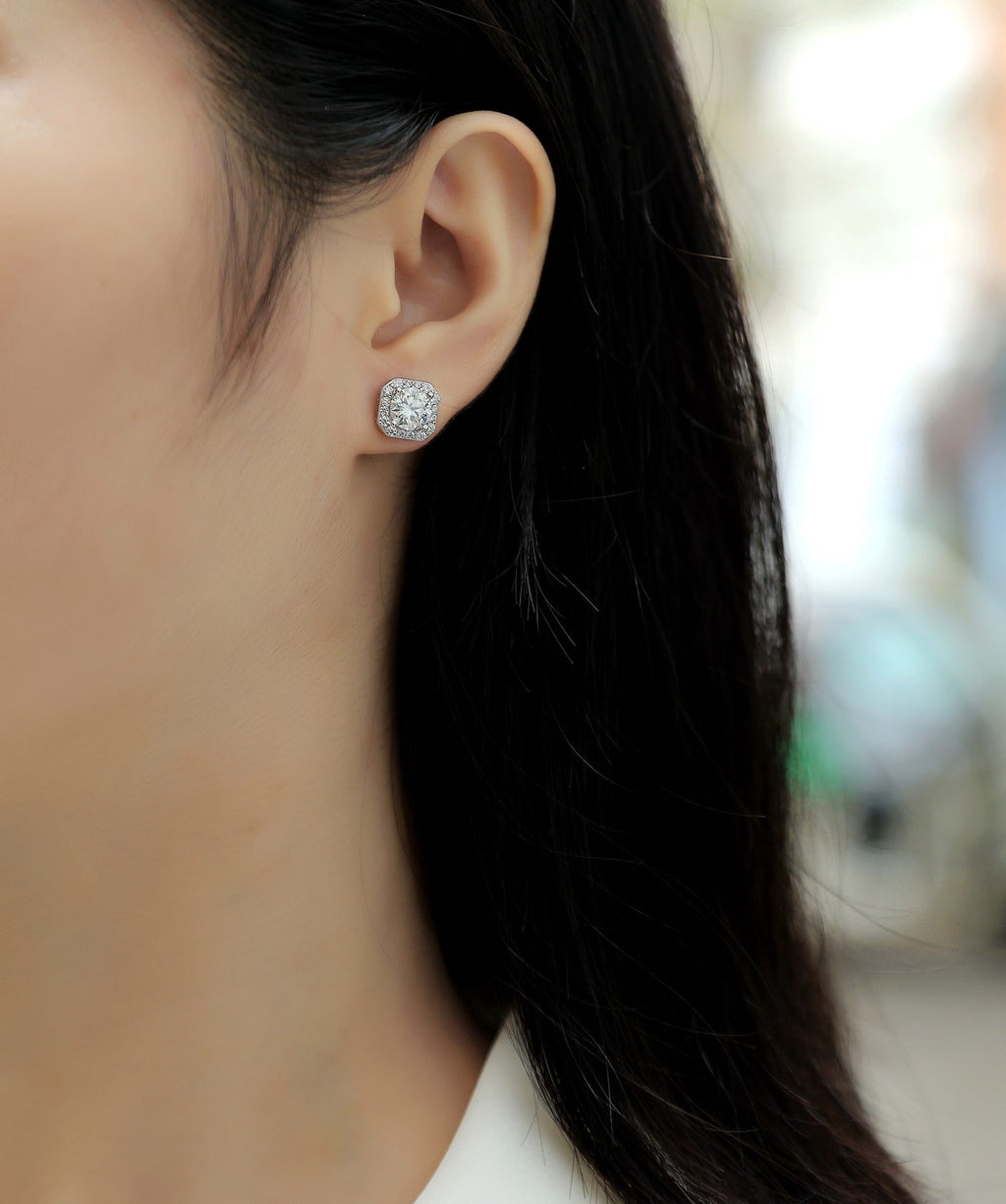 The Rose In The Heart - Earrings Set With 1-carat Top-quality Moissanite S925, S