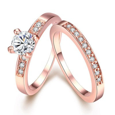 Rose gold Plated Ring with CZ Diamonds