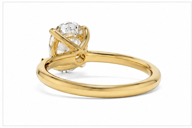 Rose Gold Lab Diamond Ring 14k, 2 Ct Oval Cut F VS1 Classic,IGI Certified. Class