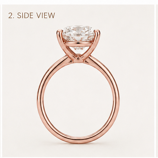 Solitaire Engagement Ring 14k Gold Lab Grown 2 Ct Oval Cut F VS1 Classic,IGI