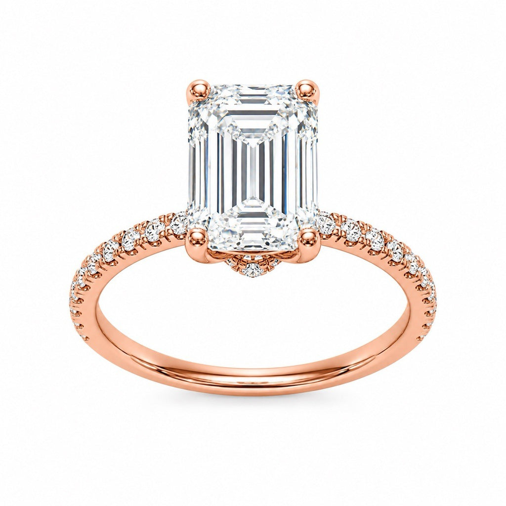 2 Carat Oval Emeral Lab-Grown Diamond Engagement Ring, 14K Gold, IGI