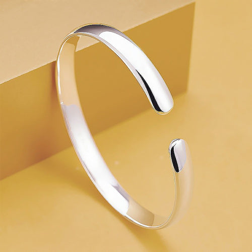 999 Sterling Silver Plated, Glossy Heart Sutra Bracelet Sterling Silver