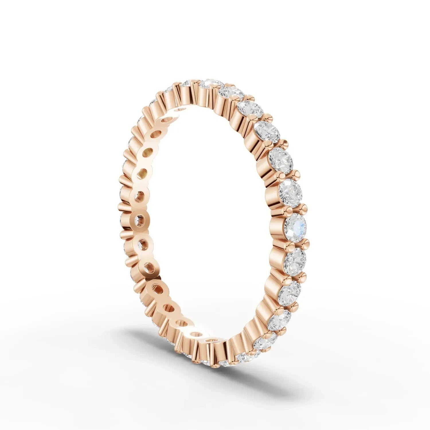 0.70 Ct Round Eternity Ring 14ct, Lab Grown Diamond IGI, Rose, White or Gold