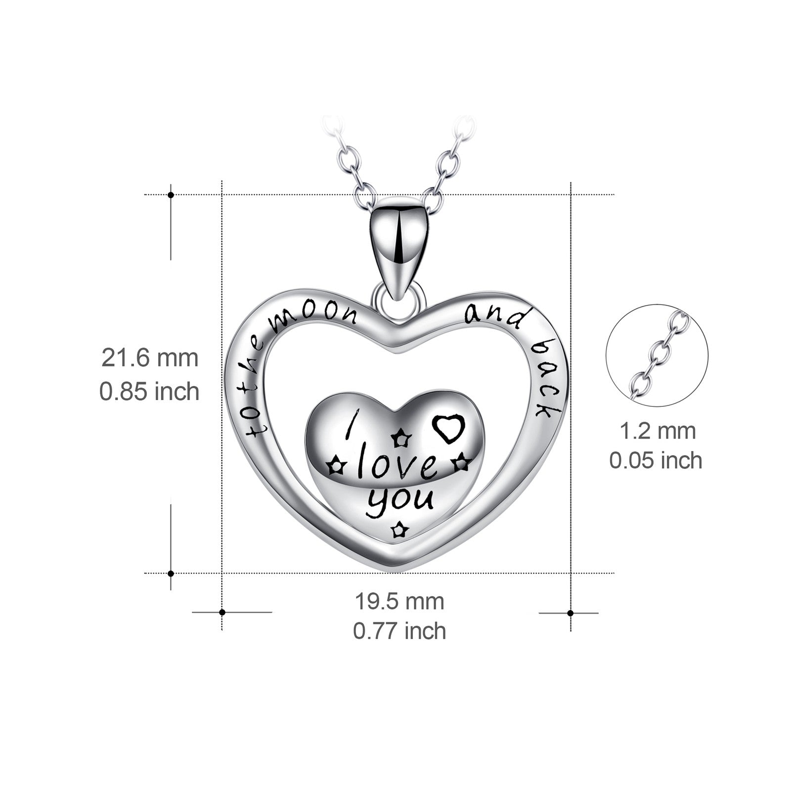 Stunning Heart Shape Pendant 925 Silver Necklace