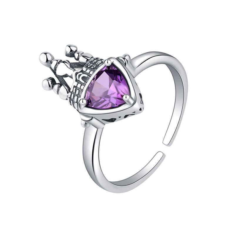 Geometric 925 Sterling Silver Geometric Adjustable Ring for Women