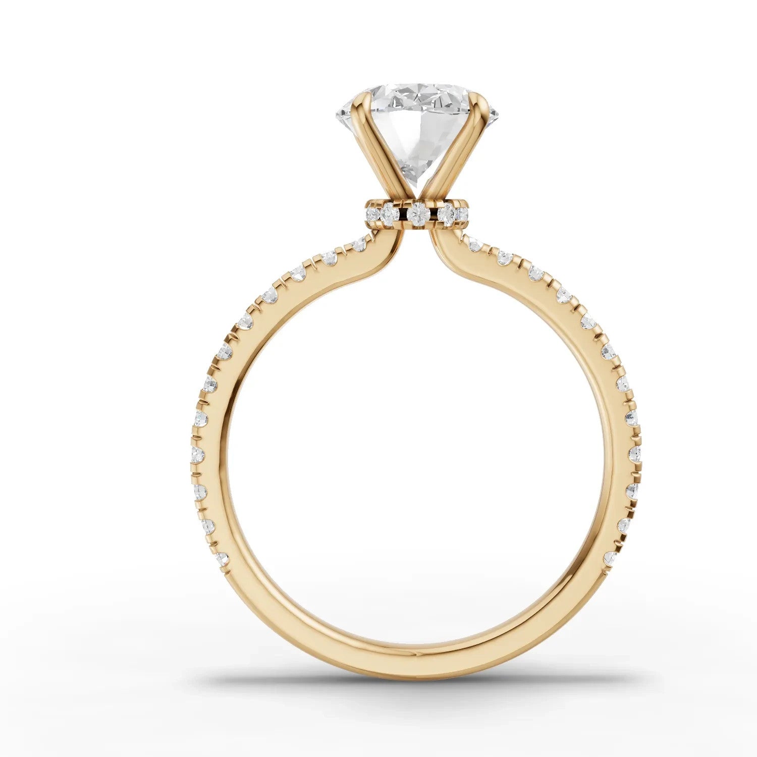 2 Carat Oval Lab-Grown Diamond Engagement Ring, Hidden Halo, 14K White Gold, IGI