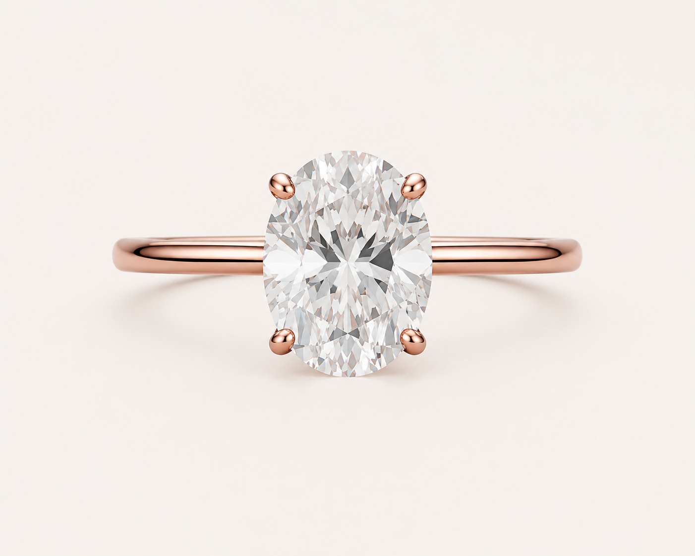 Solitaire Engagement Ring 14k Gold Lab Grown 2 Ct Oval Cut F VS1 Classic,IGI