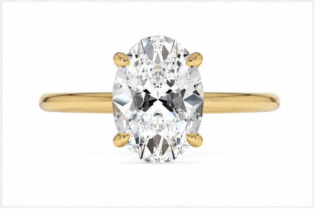 Solitaire Engagement Ring 14k Gold Lab Grown 2 Ct Oval Cut F VS1 Classic,IGI
