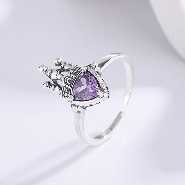 Geometric 925 Sterling Silver Geometric Adjustable Ring for Women