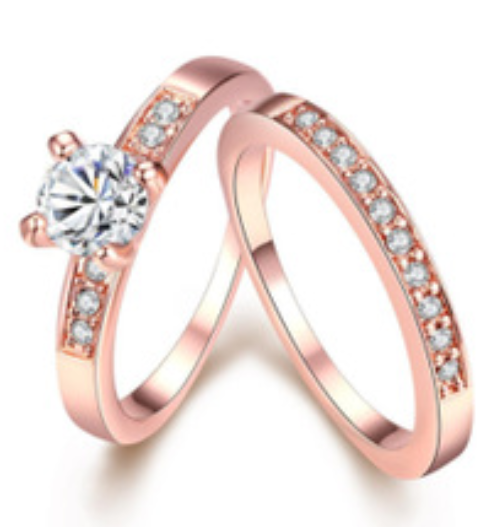 Rose gold Plated Ring with CZ Diamonds