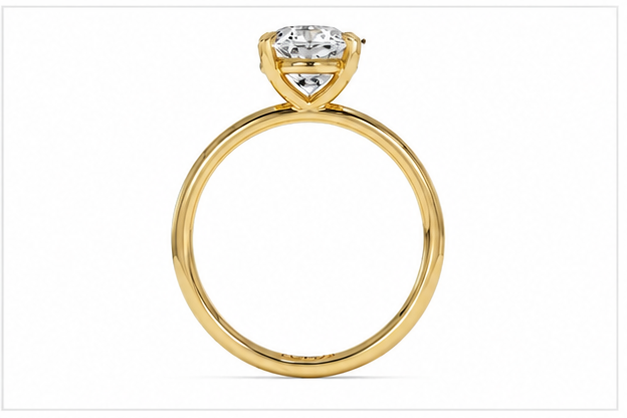Solitaire Engagement Ring 14k Gold Lab Grown 2 Ct Oval Cut F VS1 Classic,IGI
