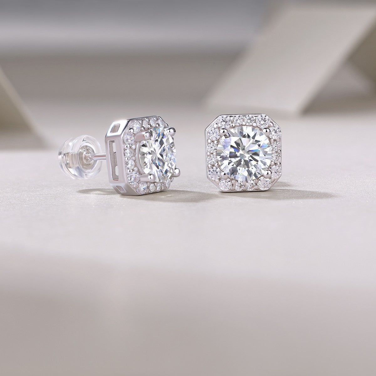 The Rose In The Heart - Earrings Set With 1-carat Top-quality Moissanite S925, S